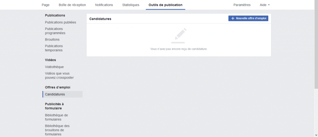 offre d'emploi sur facebook